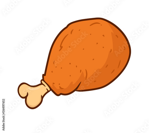 drumstick fried chicken illustration