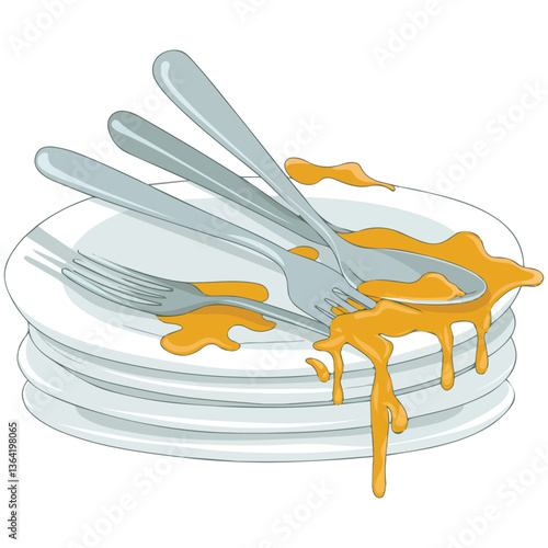 Stack of dirty plates