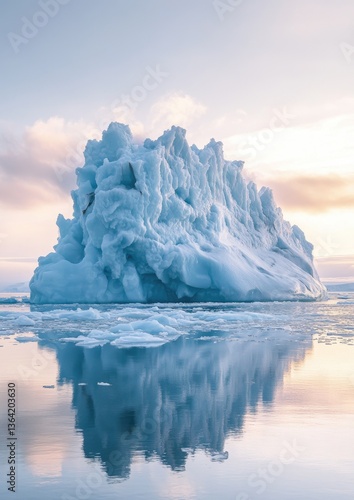 Wallpaper Mural Arctic iceberg collapse with glacial light reflections and ice crystal textures for climate reports and environmental awareness campaigns Torontodigital.ca