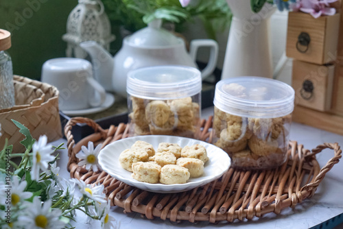 Almond Sugee Cookies are rich, buttery, with a nutty almond flavor, a popular kuih during Hari Raya