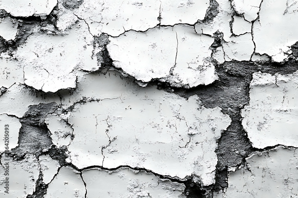Fototapeta premium Old cracked paint on a white wall. Abstract background for design.