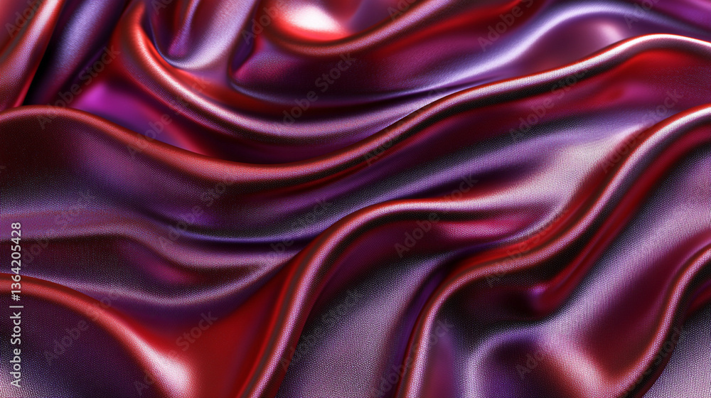 Obraz premium A gradient of pearl, purple, and red transitions into a smooth iridescent texture, symbolizing change, transformation, and depth. The abstract, grainy background evokes a sense of modern artistry and
