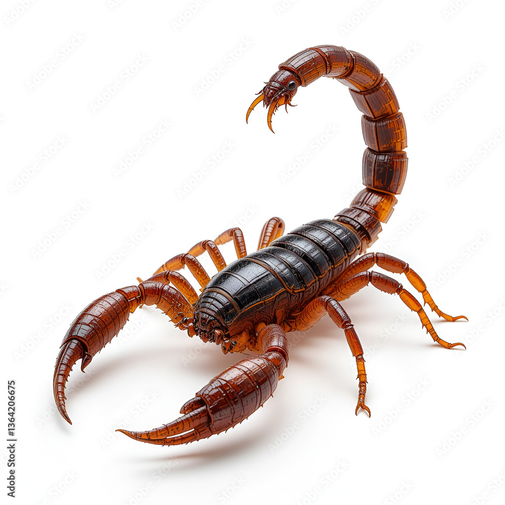 Pseudoscorpion isolated on white background showing details. Pseudoscorpion isolated on white background showing details.