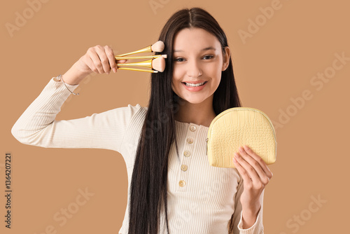 Teenage girl with makeup br...