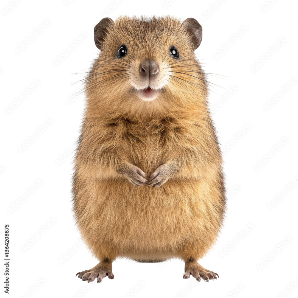Cute Small Mammal Smiling on a White Cute Small Mammal Smiling on a White