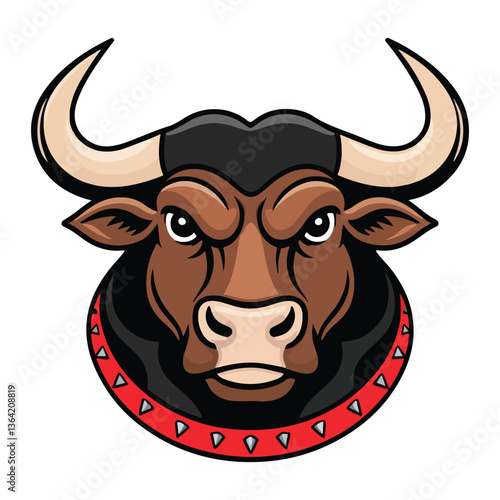 Thunderous Bull Head With A Stormy Backdrop