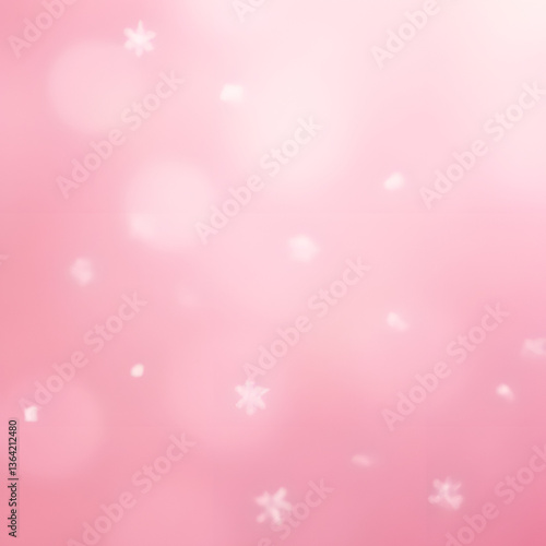 Light pink background with snowflakes natural lighting beautiful and elegant
