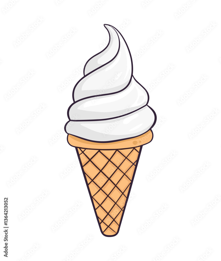 Ice Cream Cone Illustration Ice Cream Cone Illustration
