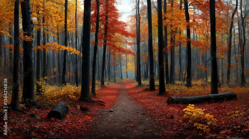 Fototapeta premium autumn forest's color change