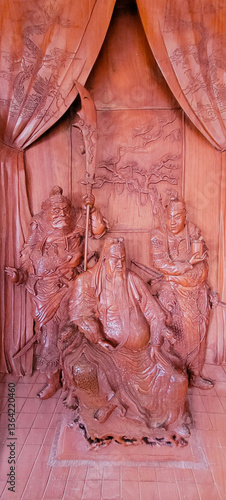 Obraz na płótnie Chinese wooden carving w salonie