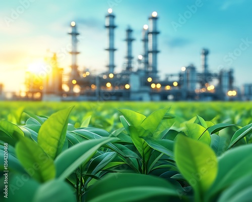 Green Field Plant Factory Sunrise