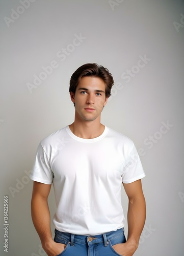 Handsome Man in a White T-Shirt – Classic & Stylish Look