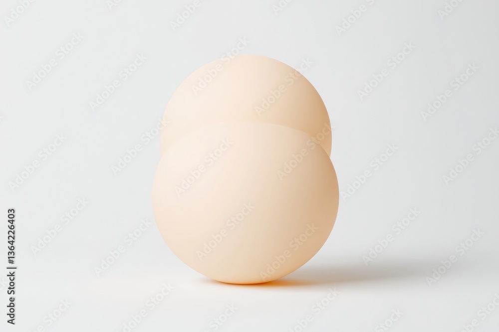 Two light beige eggs stacked Two light beige eggs stacked