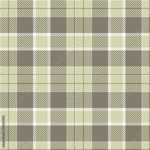 Modern Dusty White Seamless Tartan Textile Design Variant 1609