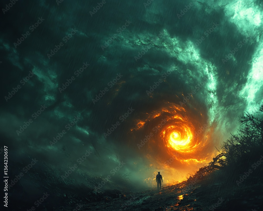 A dark tornado with pulsating glowing eyes, surrounded by a violent storm, casting an eerie and unsettling glow, highdefinition horror scene, ominous and frightening atmosphere A dark tornado with pulsating glowing eyes, surrounded by a violent storm, casting an eerie and unsettling glow, highdefinition horror scene, ominous and frightening atmosphere
