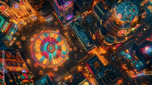 Wallpaper Mural Abstract colorful digital art, vibrant swirls and patterns creating a dynamic visual experience, suitable for modern design themes. Torontodigital.ca