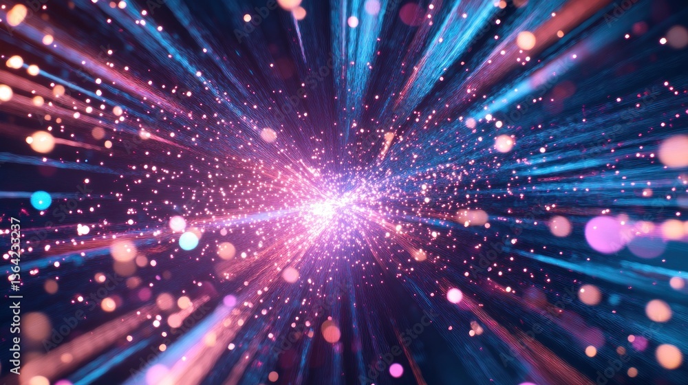 Naklejka premium Abstract Cosmic Tunnel: A Journey Through Vibrant Nebulae