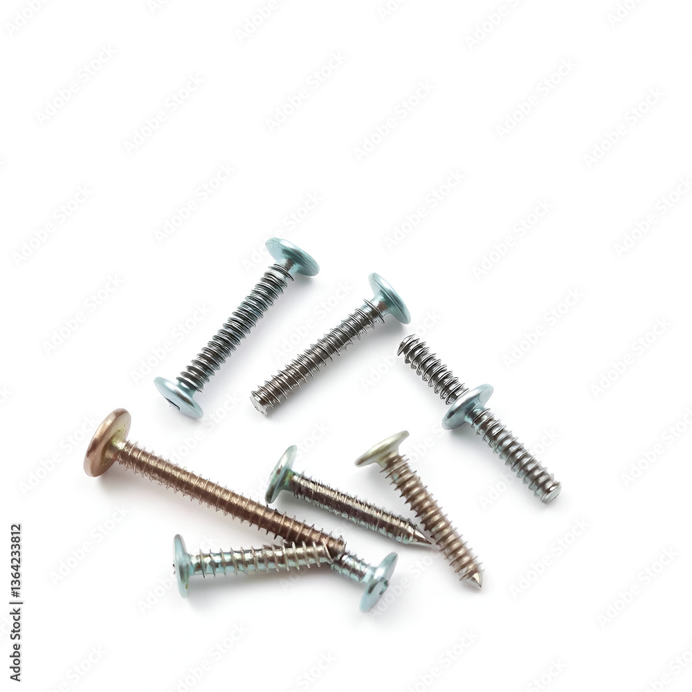 Screws and nails isolated on white Screws and nails isolated on white