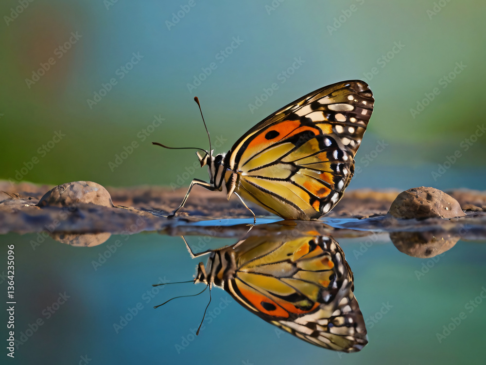 Fototapeta premium butterfly on water