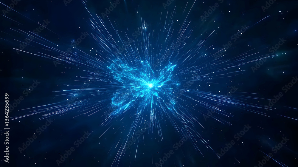 Naklejka premium Abstract Blue Light Explosion