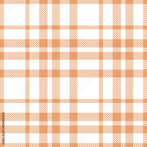 Modern Vivid Peach Seamless Tartan Textile Design Variant 1726