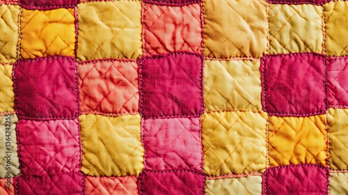 Wallpaper Mural Vibrant quilted textile patterns studio setting fabric art close-up view Torontodigital.ca