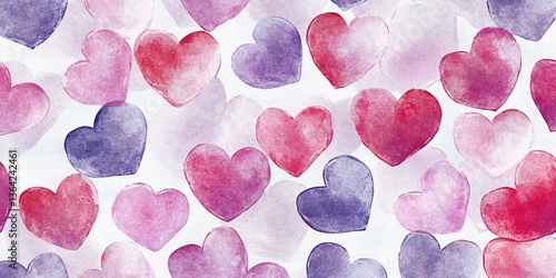 Delicate Watercolor Hearts