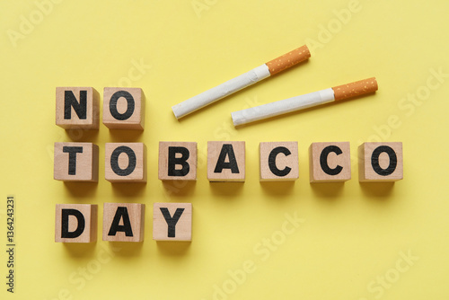 Cubes with text NO TOBACCO ...