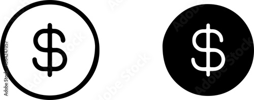 dollar icon isolated on white background