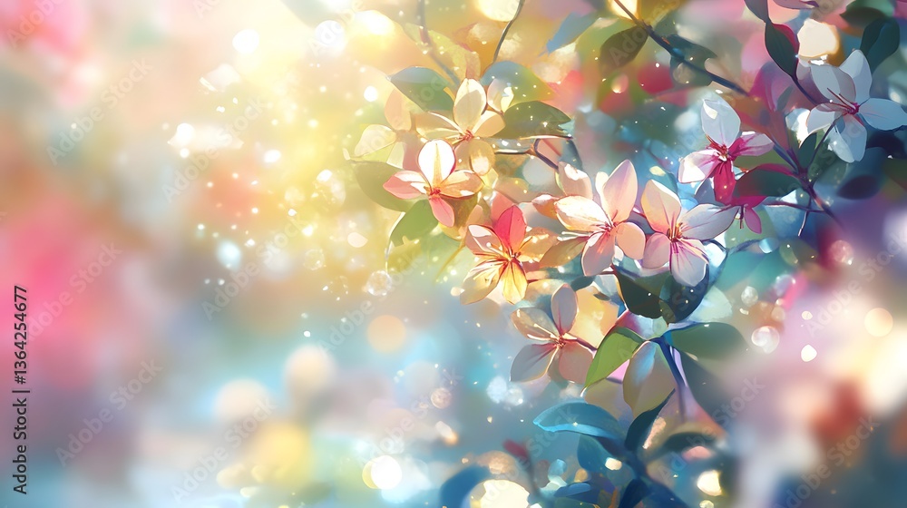 Fototapeta premium Blossoming Springtime Delicate Pastel Flowers of excellence in splendor beyond compare with grace
