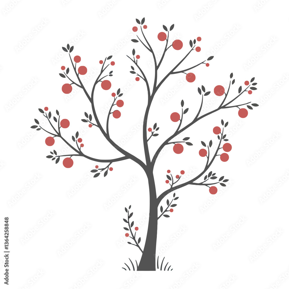 Silhouette of a tree with birds perched on its branches Silhouette of a tree with birds perched on its branches
