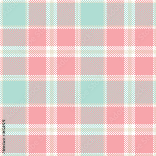 Modern Bright White Seamless Tartan Textile Design Variant 1878