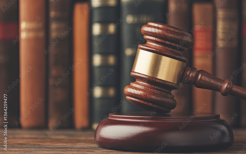 gavel rests on wooden block symbolizing justice in legal setting surrounded by law books representing legislation and court proceedings gavel rests on wooden block symbolizing justice in legal setting surrounded by law books representing legislation and court proceedings