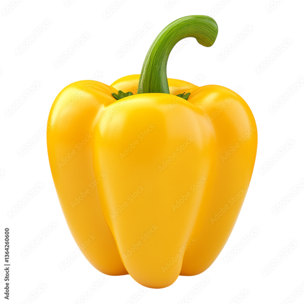 Bright Yellow Bell Pepper Isolated Bright Yellow Bell Pepper Isolated