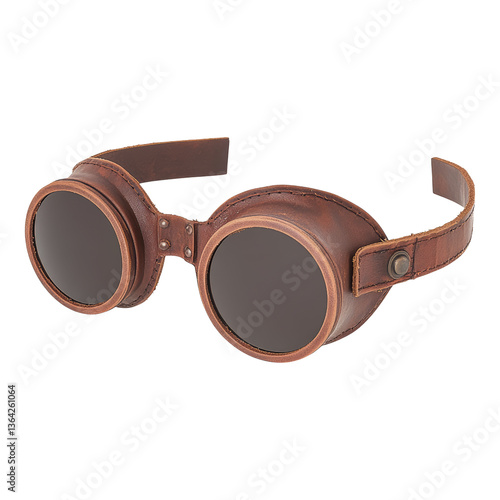 Vintage Leather Goggles with Dark Lenses for Adventure