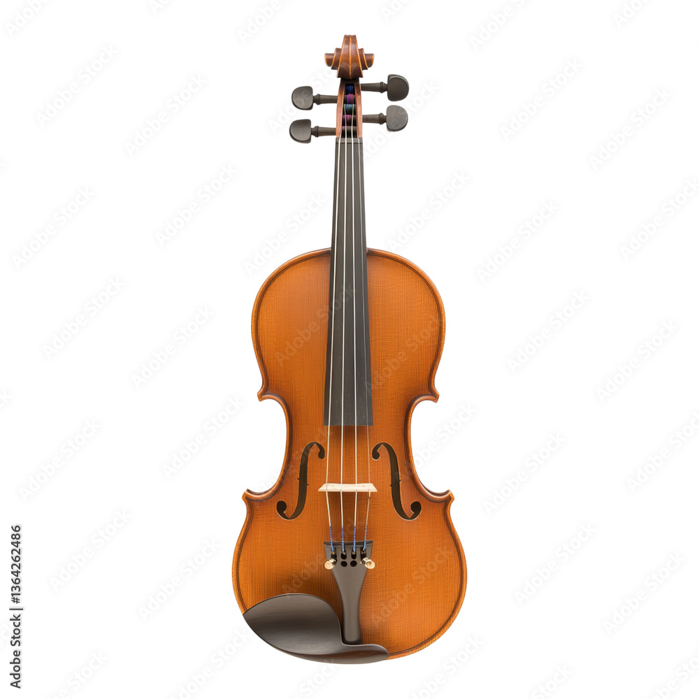Fototapeta premium Classic Wooden Violin Isolated