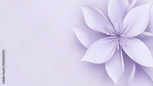 Delicate purple flower on soft background, tranquil aesthetic, ideal for wellness, relaxation themes and mindful spaces.