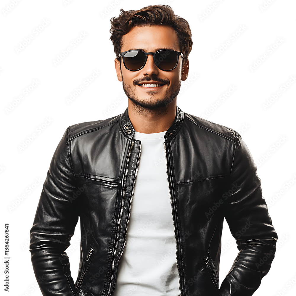 Obraz premium Happy Smiling Man Isolated on Transparent Background