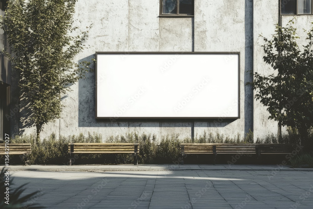 High Definition View of Outdoor Square Billboard Mockup Template High Definition View of Outdoor Square Billboard Mockup Template