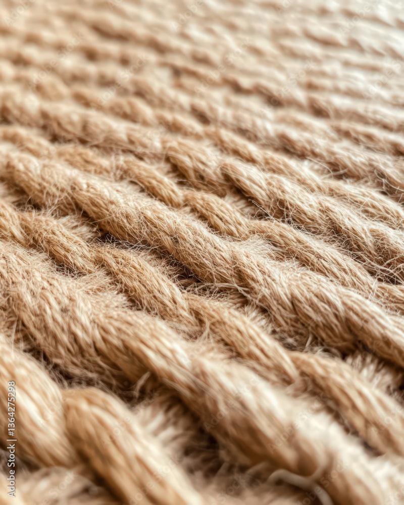 Fototapeta premium Woven Tan Jute Rope Texture Close-up