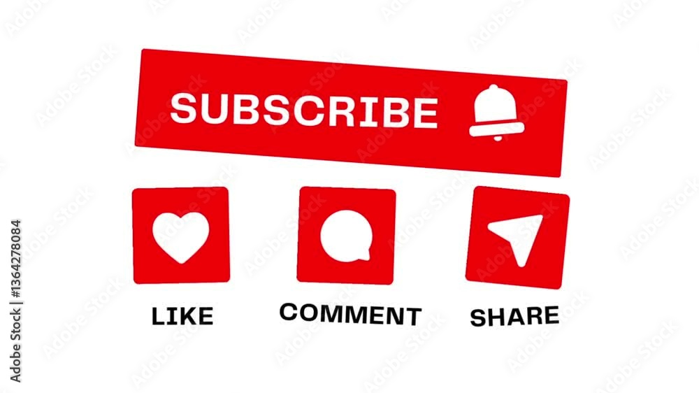 Animated youtube video outro like comment share subscribe call to action animation subscriber CTA
