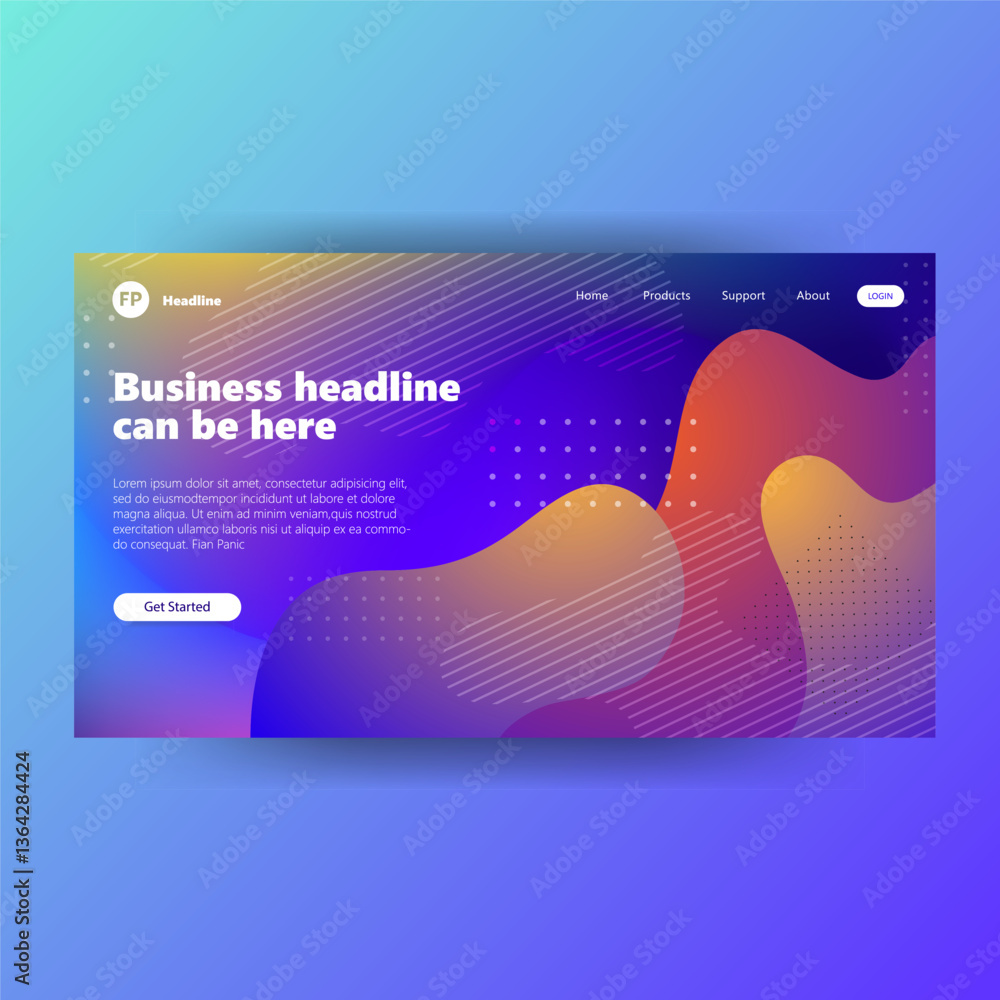 Fototapeta premium Modern Business Headline Webpage Design