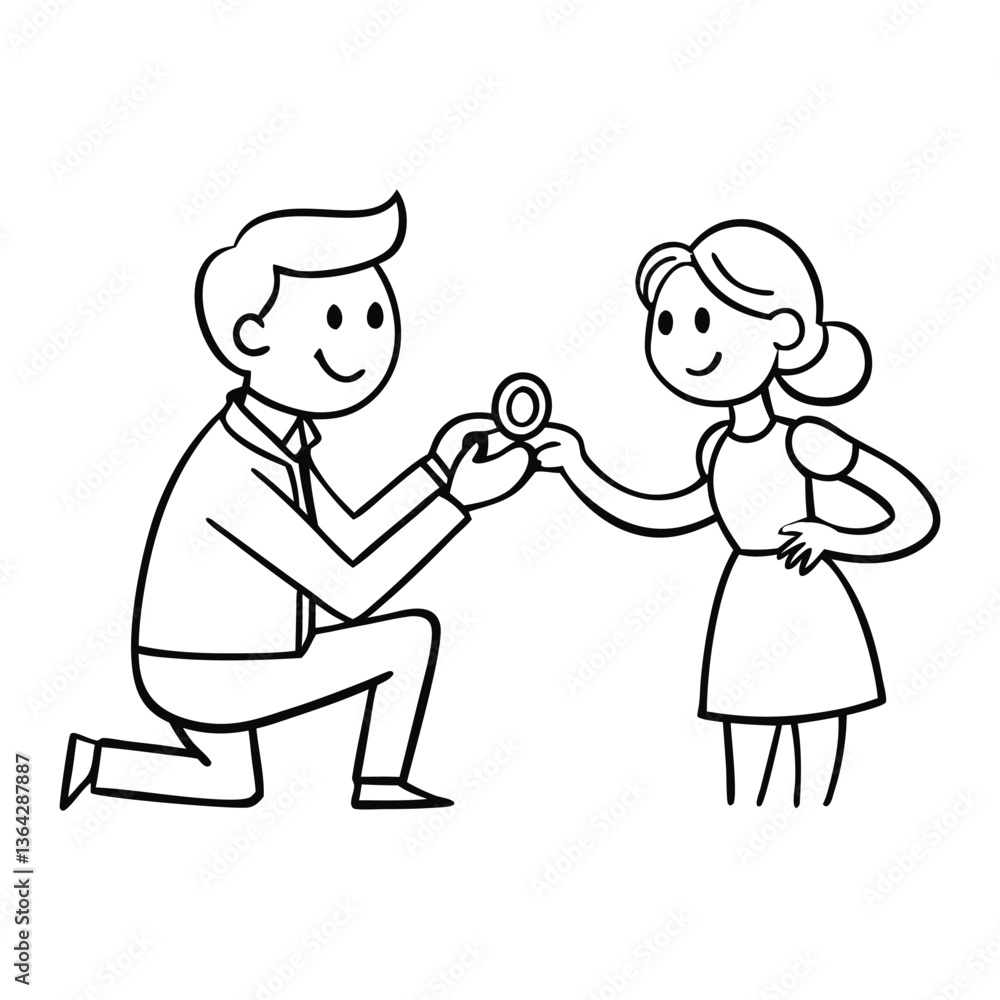 A man lovingly slides a diamond ring onto his lover's finger, symbolizing commitment and the start of a lifetime together, with a tender smile and a moment of joy shared. A man lovingly slides a diamond ring onto his lover's finger, symbolizing commitment and the start of a lifetime together, with a tender smile and a moment of joy shared.