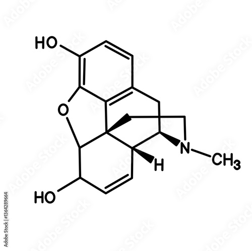 Chemical structure of morphine