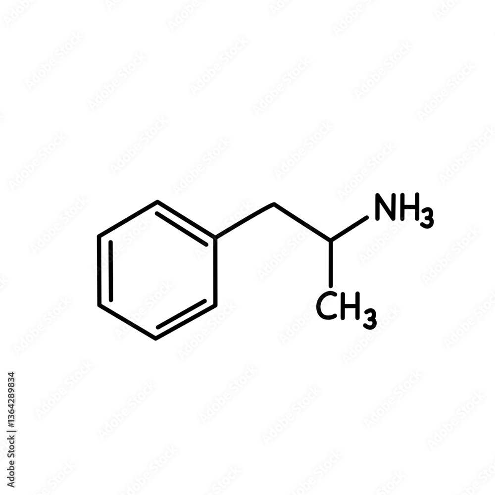 Chemical structure of amphetamine Chemical structure of amphetamine