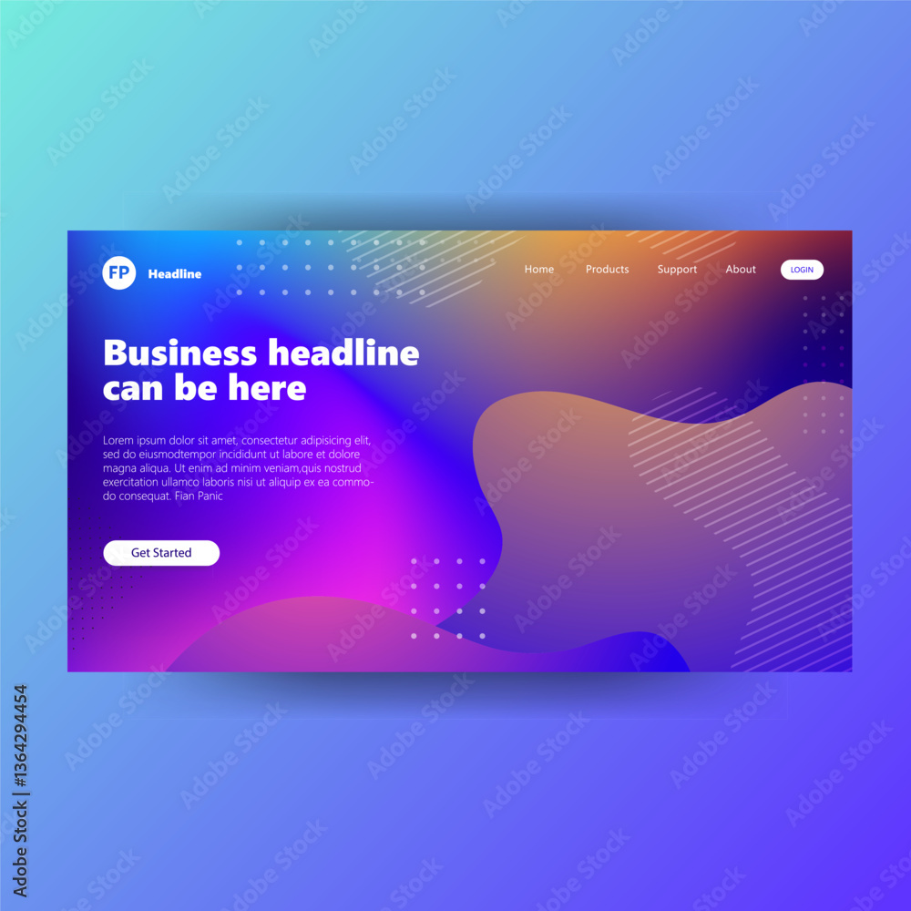 Fototapeta premium Modern Business Headline Website Template