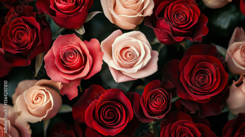 Obraz na płótnie red and yellow roses bouquet background w salonie