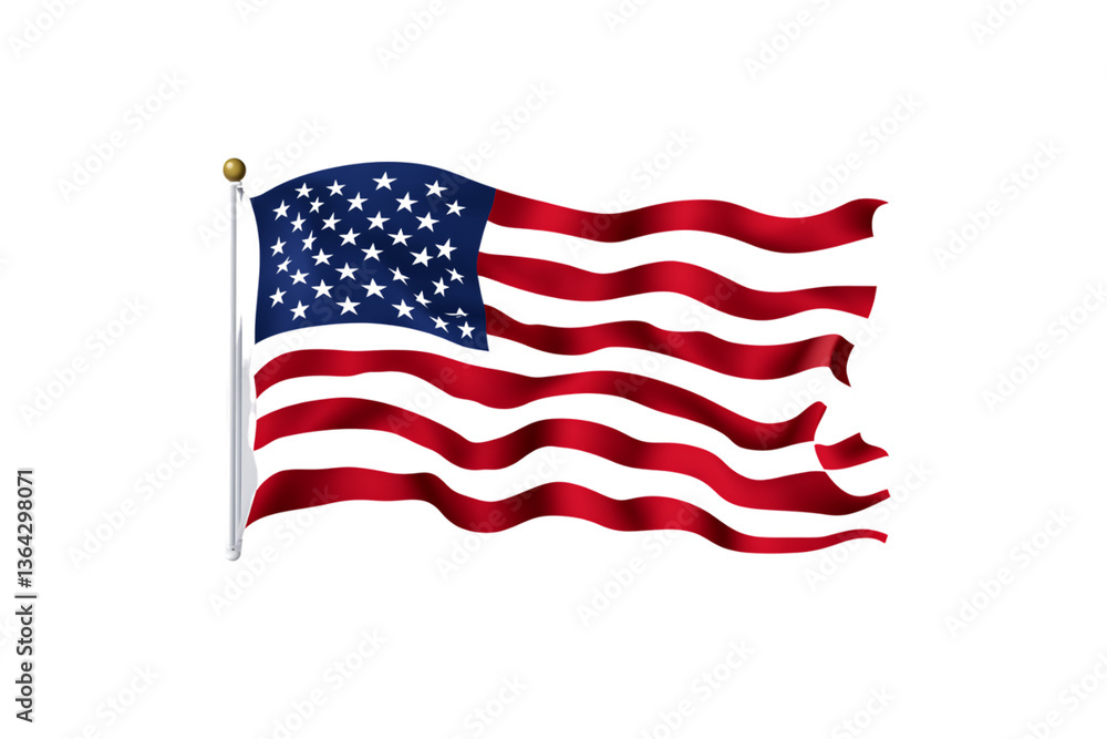 Fototapeta premium United States Flag Transparent Background – Patriotism, Country, National Symbol