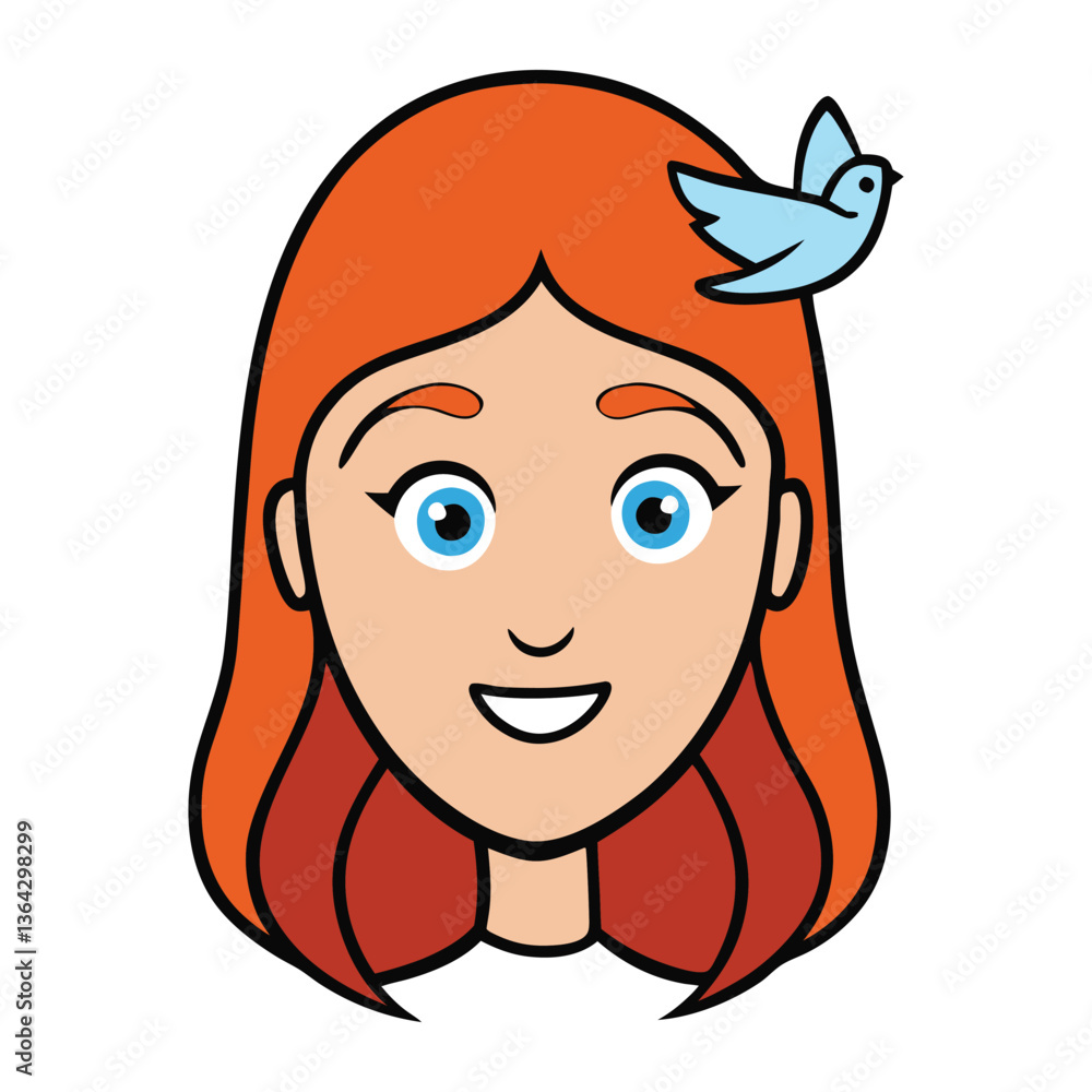 Obraz premium Elegant illustration of a woman's face in profile, seamlessly blended with a peaceful dove, symbolizing beauty, serenity, and harmony in a graceful, artistic style.