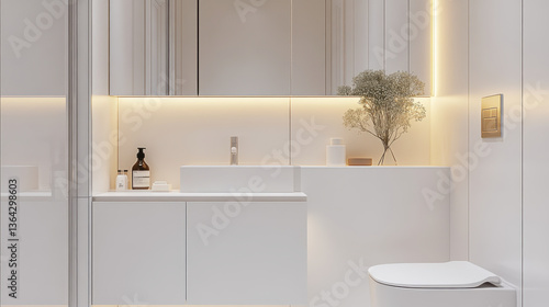 Obraz na płótnie White Minimal and Modern bathrooms w salonie